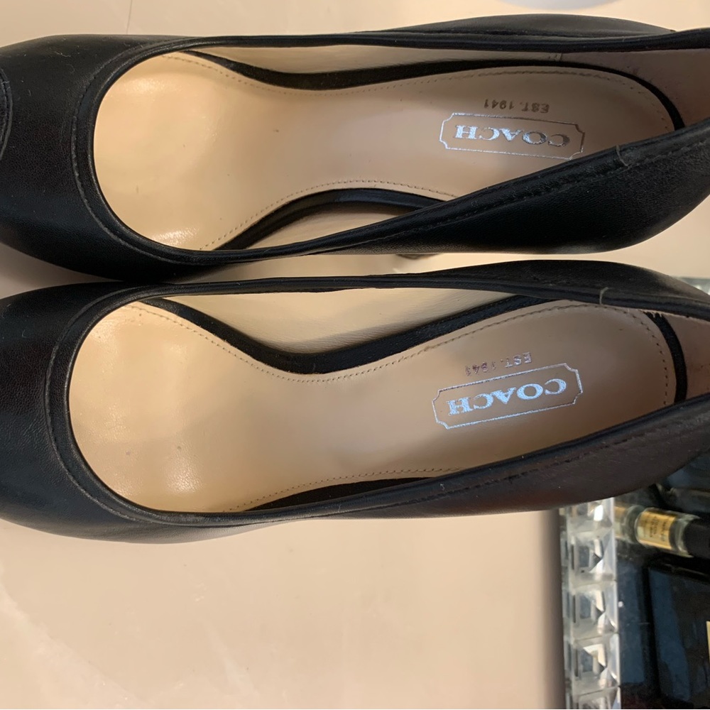 Coach leather platform shoes